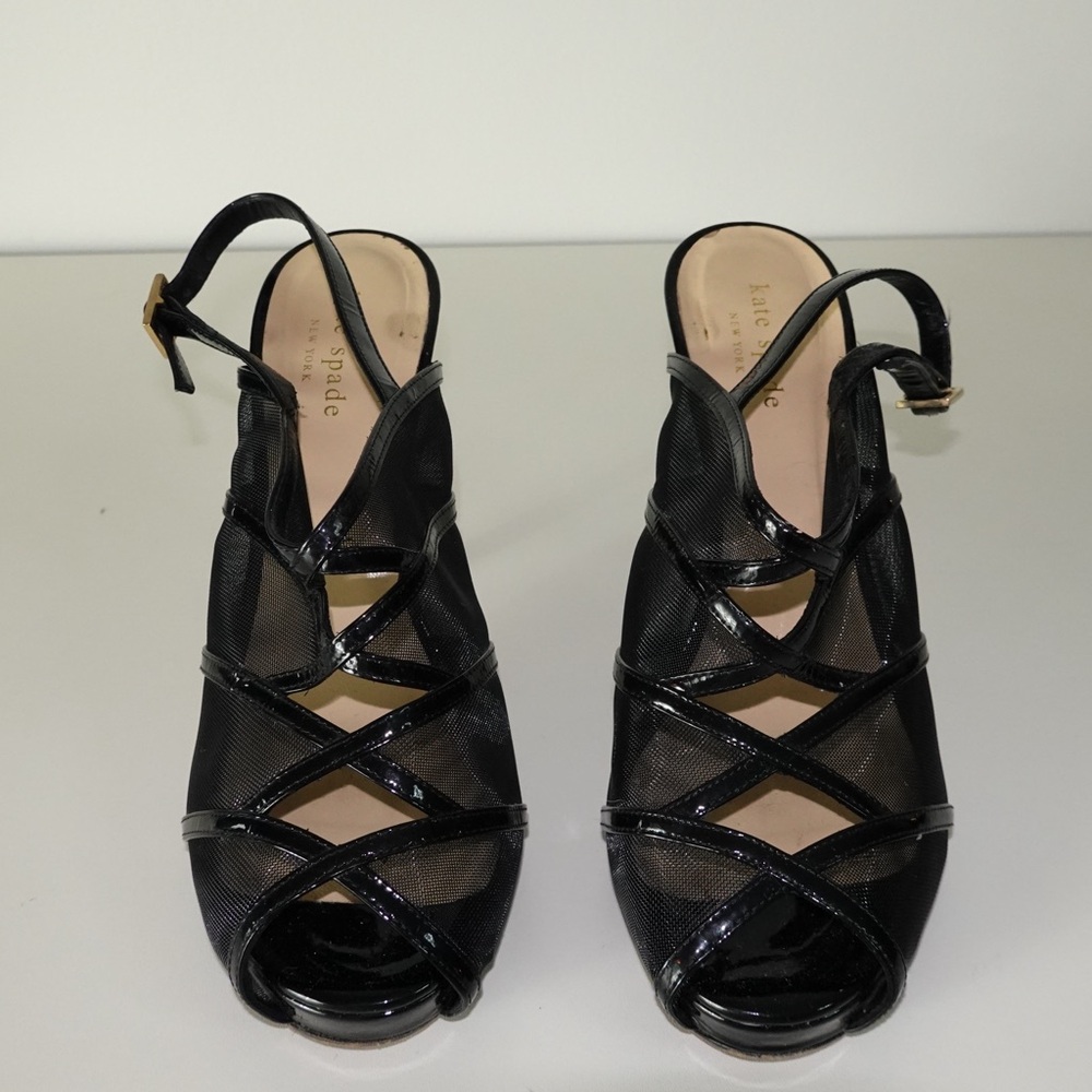 Kate Spade Black Mesh Heels 8 - Picture 7 of 8